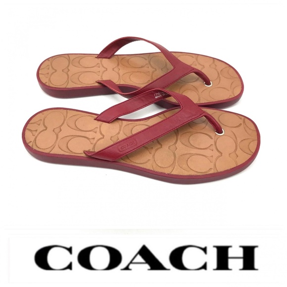 Coach Shoes - 💕SALE💕 Coach Red Leather Sandals